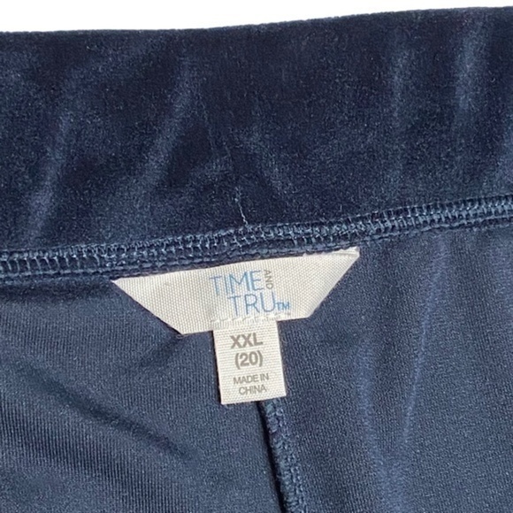 Time And Tru Velour Velvet Pants Midnight Blue Size XXL 20 - Picture 8 of 12